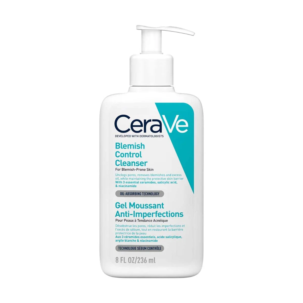 Gel de curatare spumant anti-imperfectiuni ten cu tendinta acneica, 236ml, CeraVe