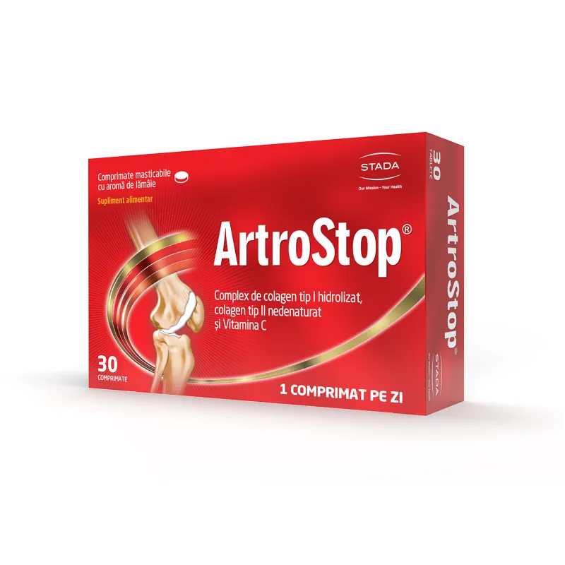 ArtroStop cu colagen, 30 comprimate masticabile, Stada