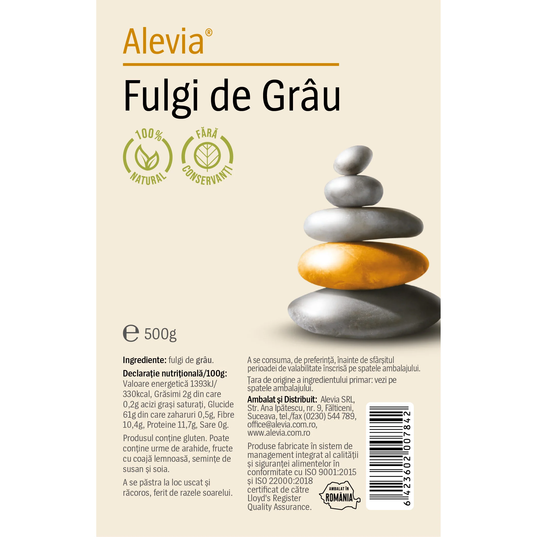 Fulgi de grau, 500g, Alevia 