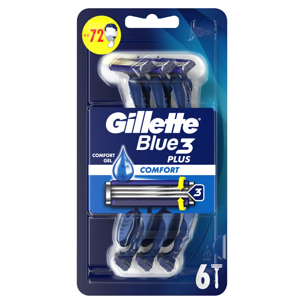 Set aparate de ras de unica folosinta Blue3 Comfort, 6 bucati, Gillette