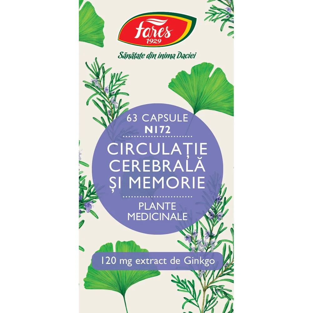 Circulatie cerebrala si memorie N172, 60 capsule, Fares