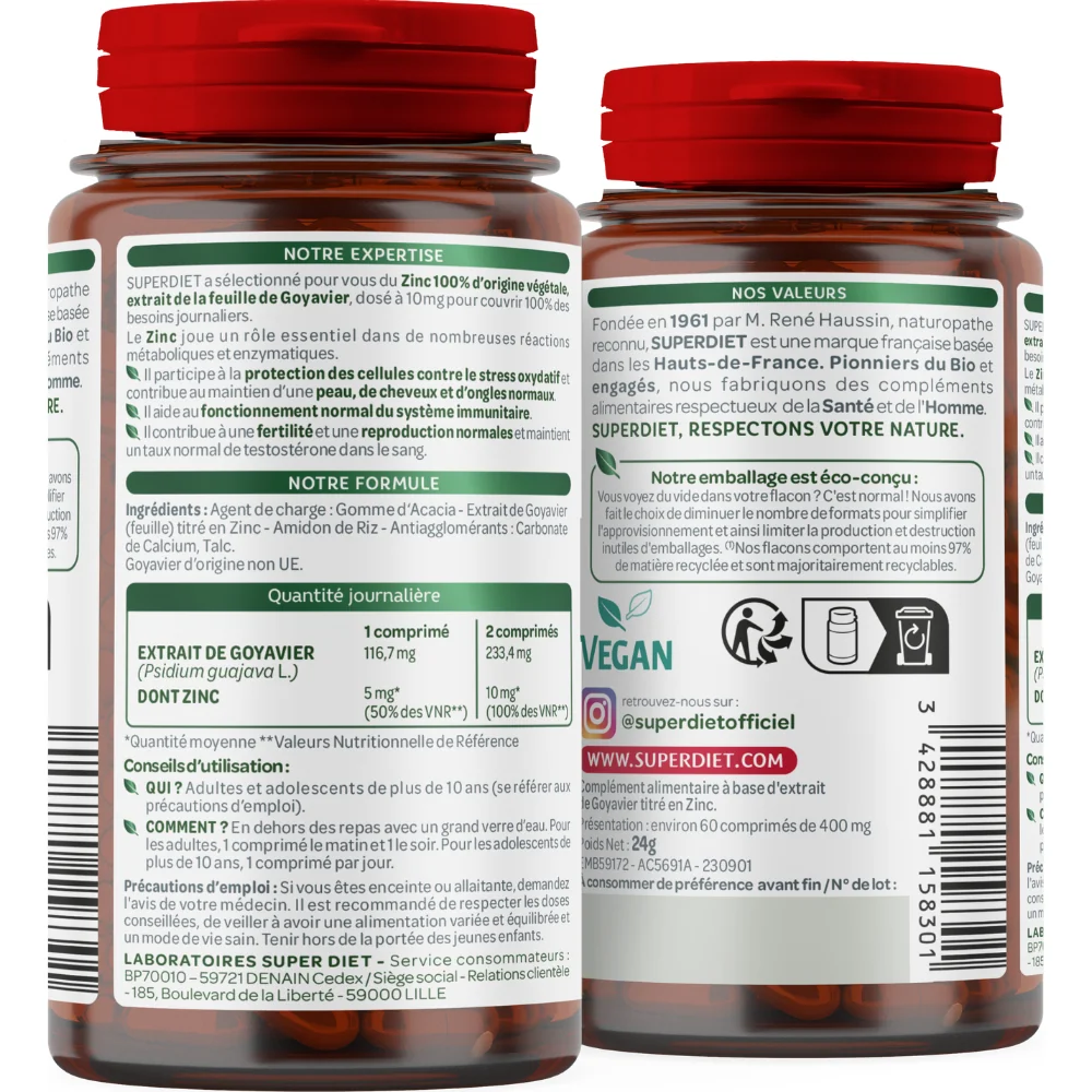 Zinc natural, 60 comprimate, Superdiet