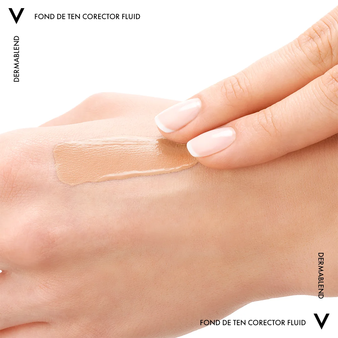Fond de ten corector fluid rezistenta 16h SPF 28 ten normal sau uscat Dermablend 25, 30ml, Vichy