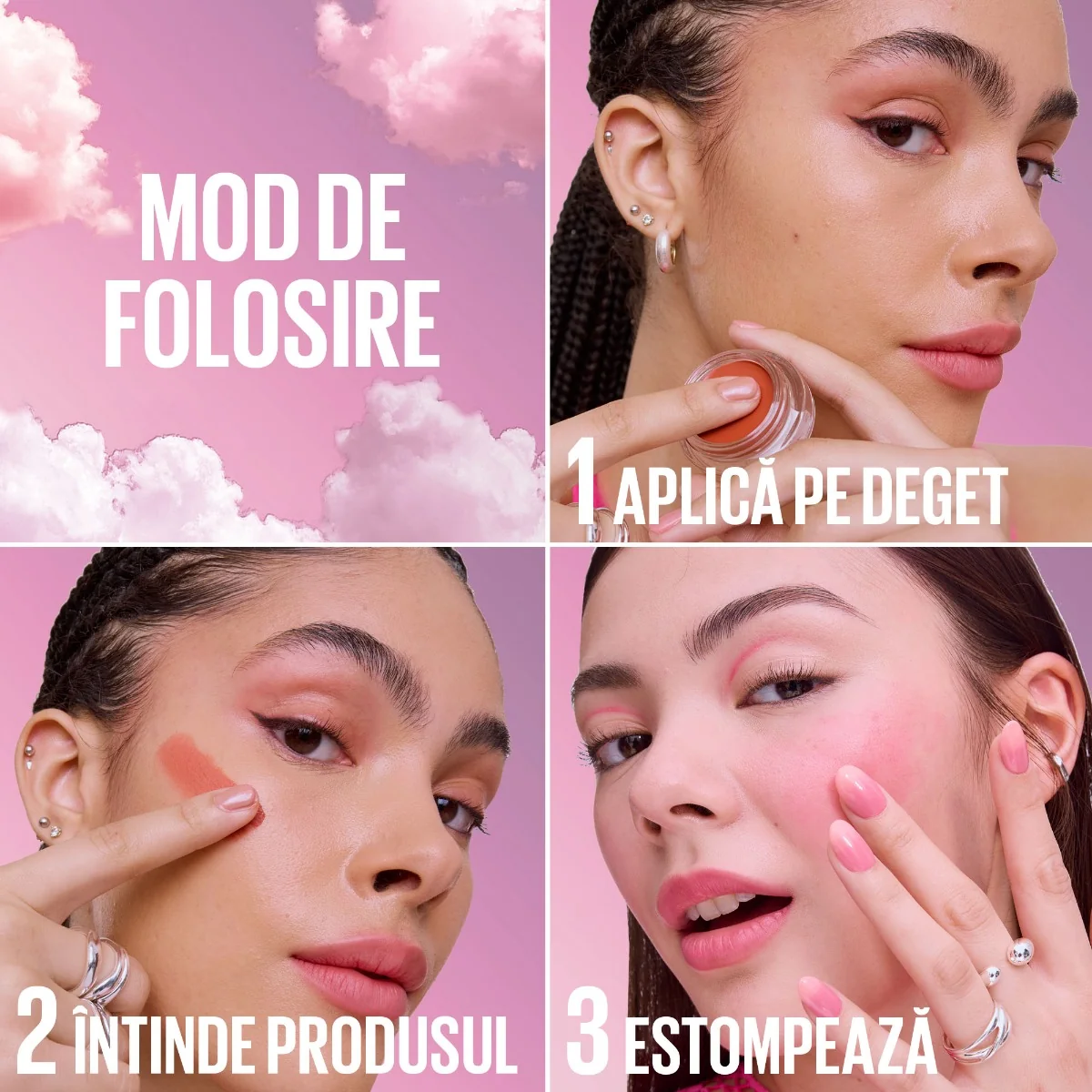 Fard de obraz multifunctional Cloudtopia Nr. 03 Divine Crimson, 5g, Maybelline