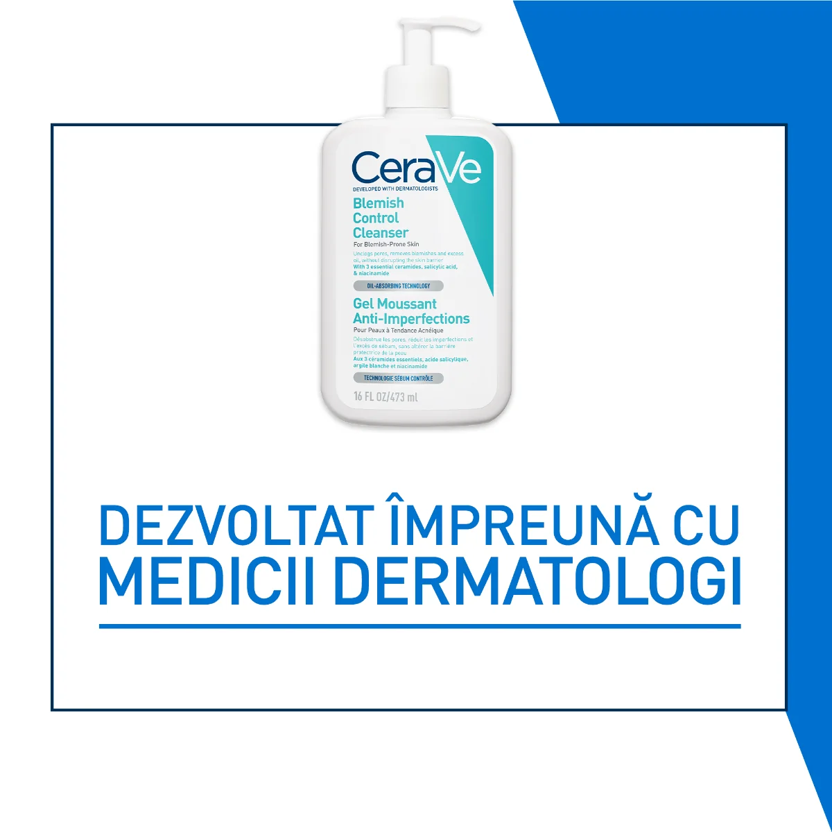 Gel de curatare spumant anti-imperfectiuni pentru ten cu tendinta acneica, 473ml, CeraVe
