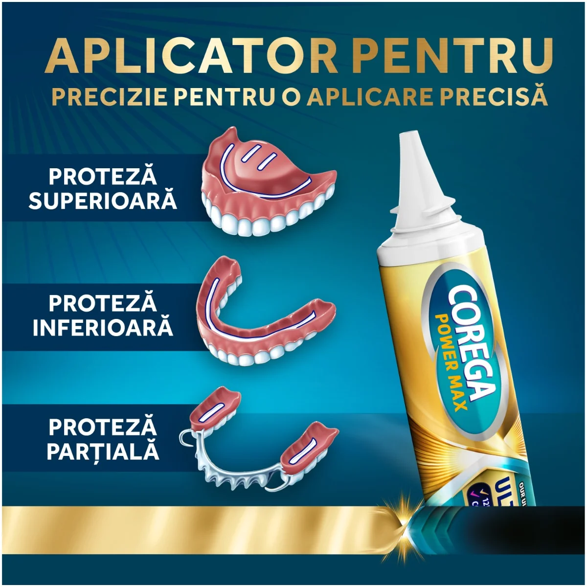 Crema adeziva pentru proteza dentara Power Max Ultimate All In One 40g, Corega