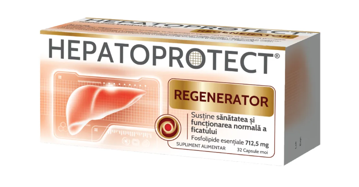 Hepatoprotect Regenerator, 32 capsule moi, Biofarm