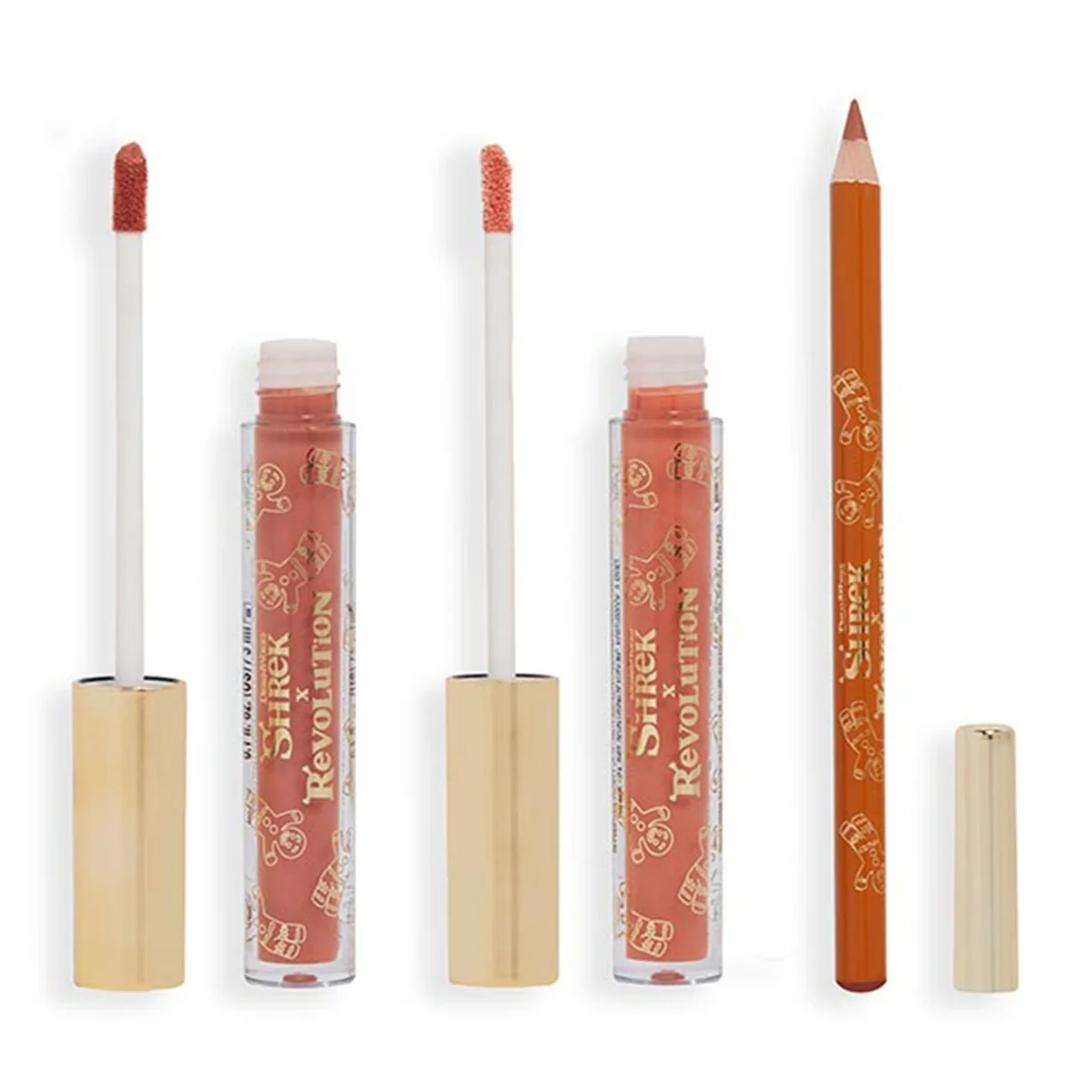 Set Shrek Gingy Up Lip Kit Ruj + Luciu de buze + Creion de buze, Make up Revolution