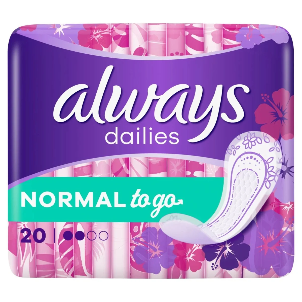 Absorbante Dailies Singles Normal To Go, 20 bucati, Always