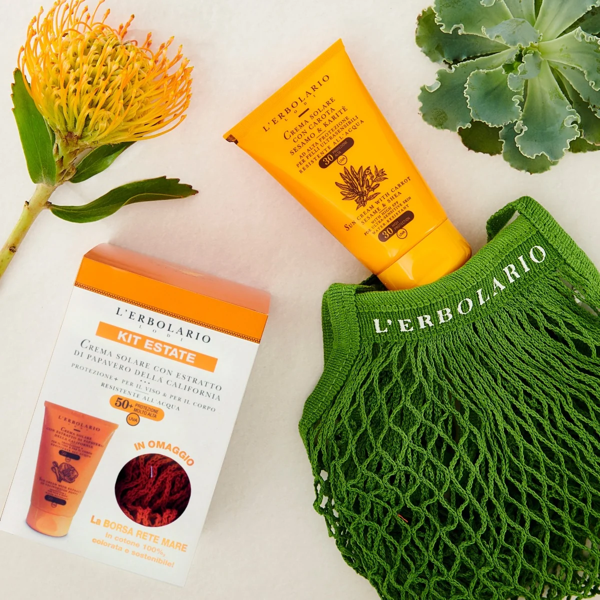 L'Erbolario Crema solara SPF30 125ml + Geanta cadou