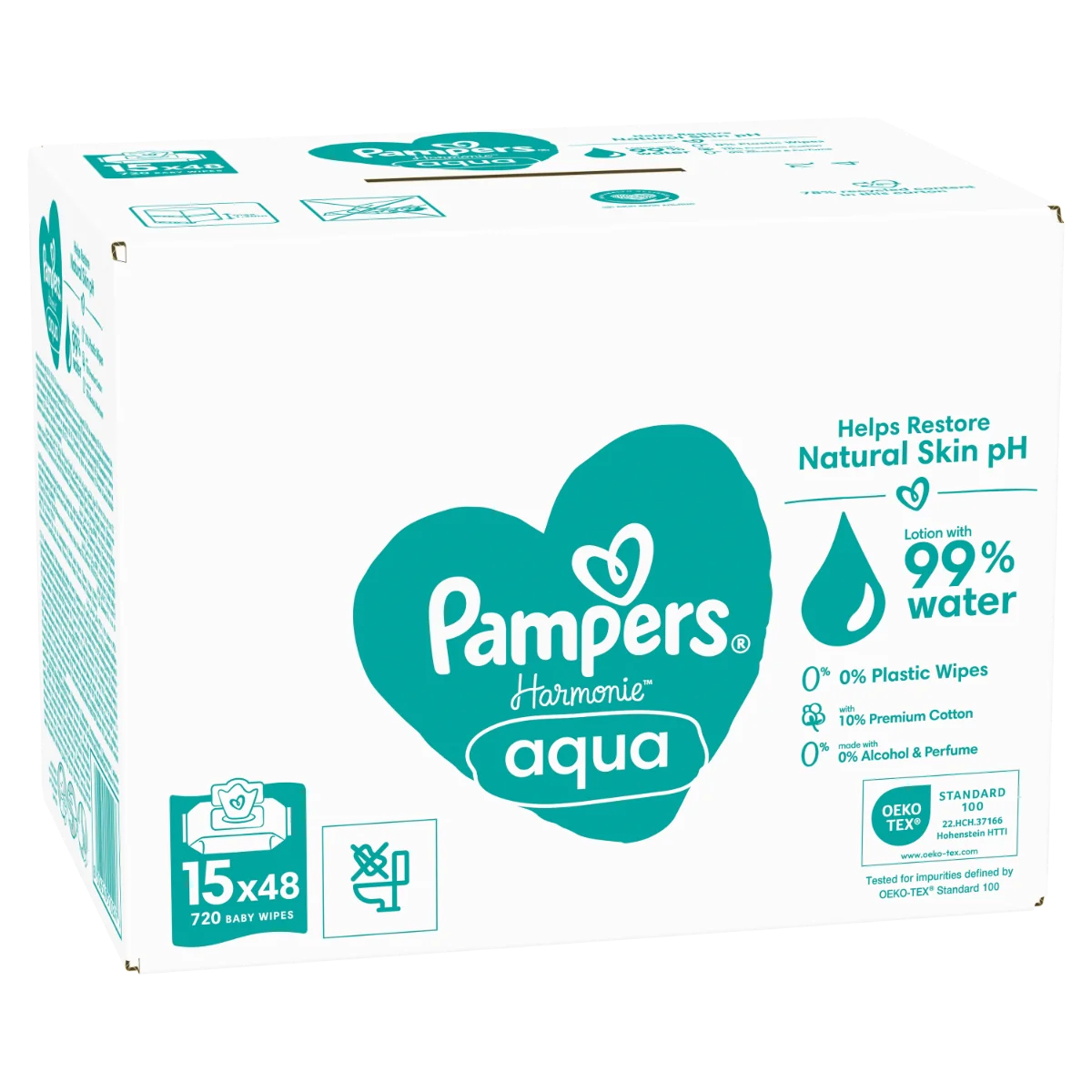 Pachet servetele umede Aqua Harmonie, 15 x 48 bucati, Pampers