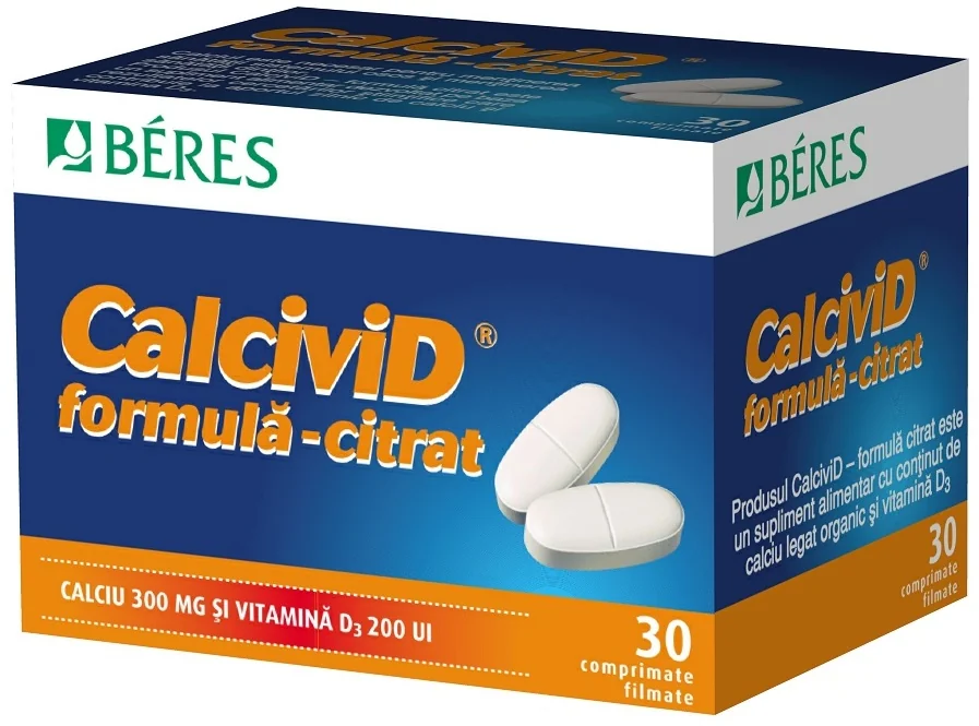 Calcivid formula citrat, 30 comprimate, Beres