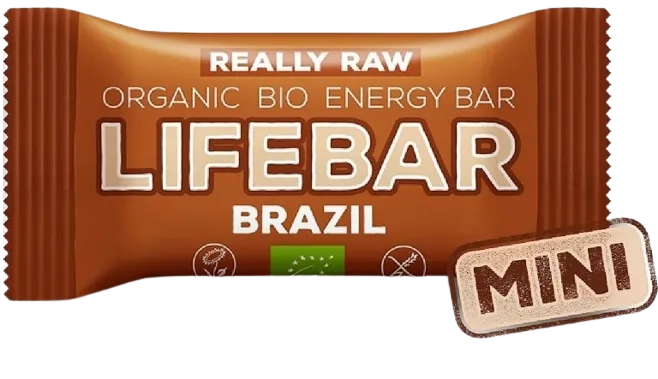 Baton energizant cu nuci braziliene raw Lifebar Bio, 25g, Lifefood