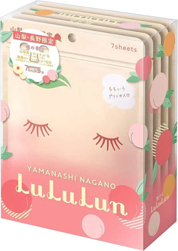 Masca de fata cu piersica Yamanashi, 5x7 bucati, LuLuLun