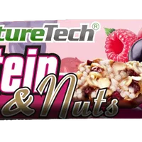 Baton energizant cu fructe de padure si nuci Protein & Nuts, 45g, Nature Tech
