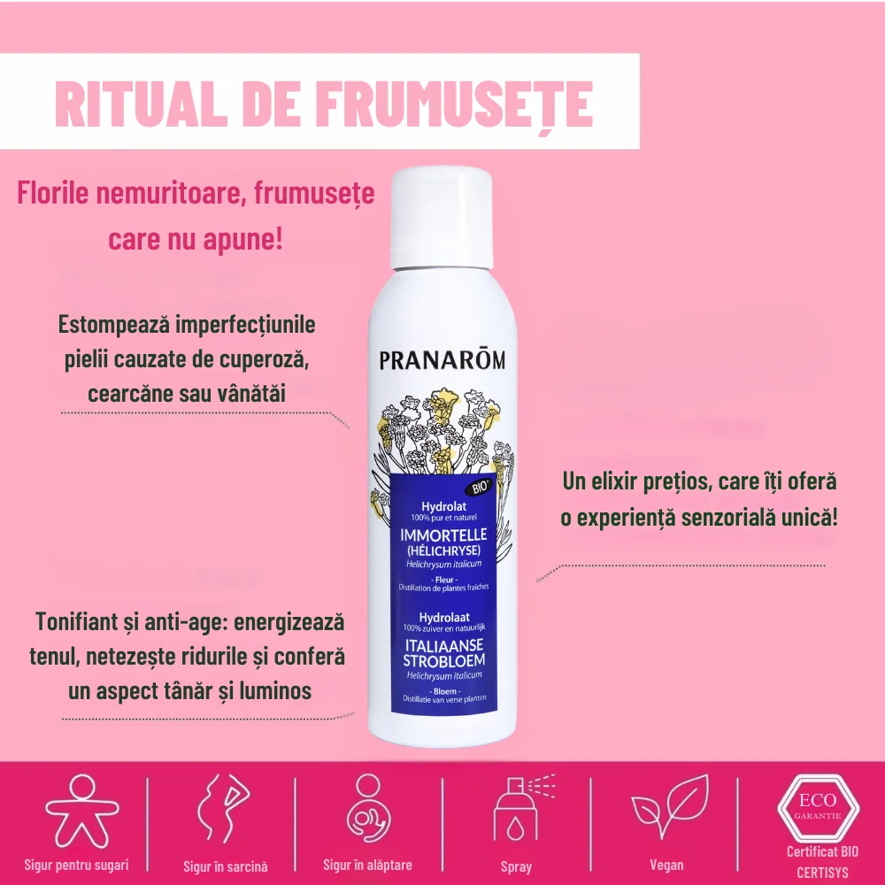 Apa florala cu Imortele Bio, 150ml, Pranarom