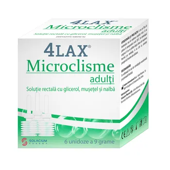 Microclisme pentru adulti 4Lax, 6 unidoze, Solacium 