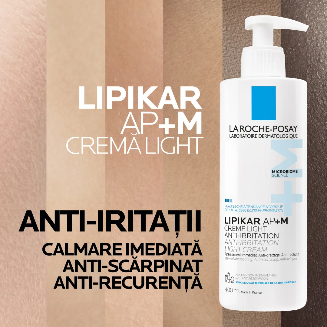 Crema Light AP+M Lipikar balsam cu tripla actiune si textura lejera, 400ml, La Roche Posay