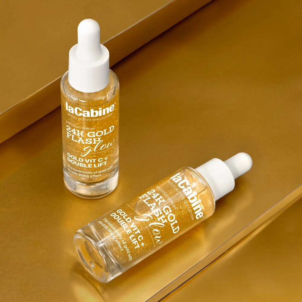 Ser pentru fata anti-imbatranire 24K Gold Flash Glow Multi-Active, 30ml, La Cabine 