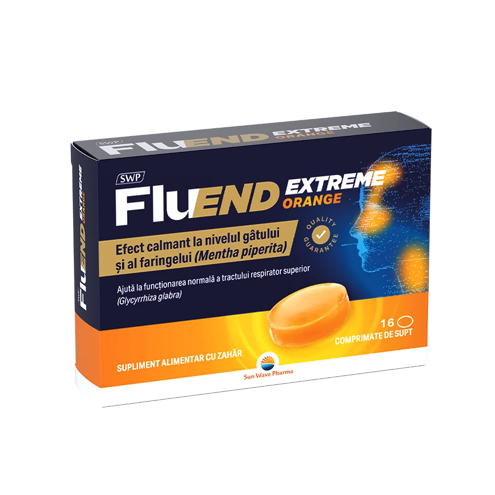 Fluend Extreme cu aroma de portocala, 16 comprimate, Sun Wave Pharma