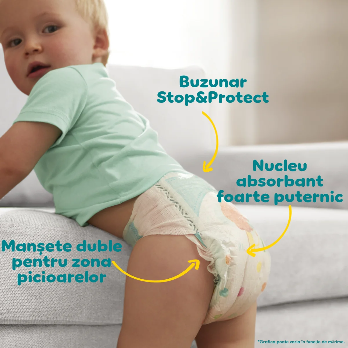 Scutece Active Baby Marimea 4 pentru 9-14 kg, 46 bucati, Pampers