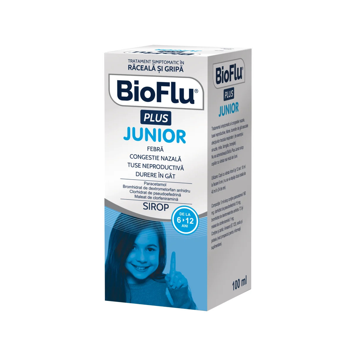 Bioflu Plus Junior sirop, 100ml, Biofarm