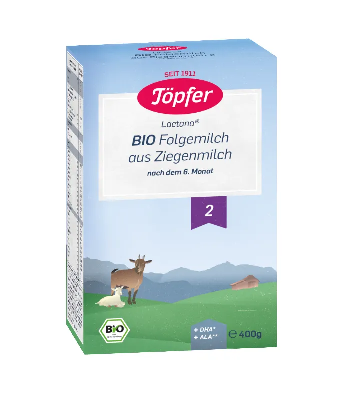Lapte praf de capra Bio formula 2, 400g, Topfer