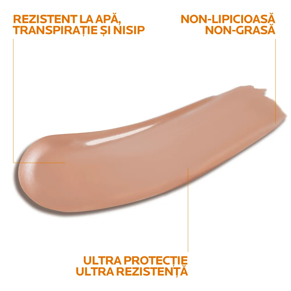 Fluid colorat cu protectie solara SPF 50+ textura ultra-fluida pentru ten sensibil Anthelios UV-Mune 400, 50ml, La Roche-Posay 