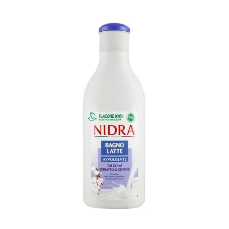 Gel de dus si spuma de baie cu talc & flori de bumbac, 750ml, Nidra