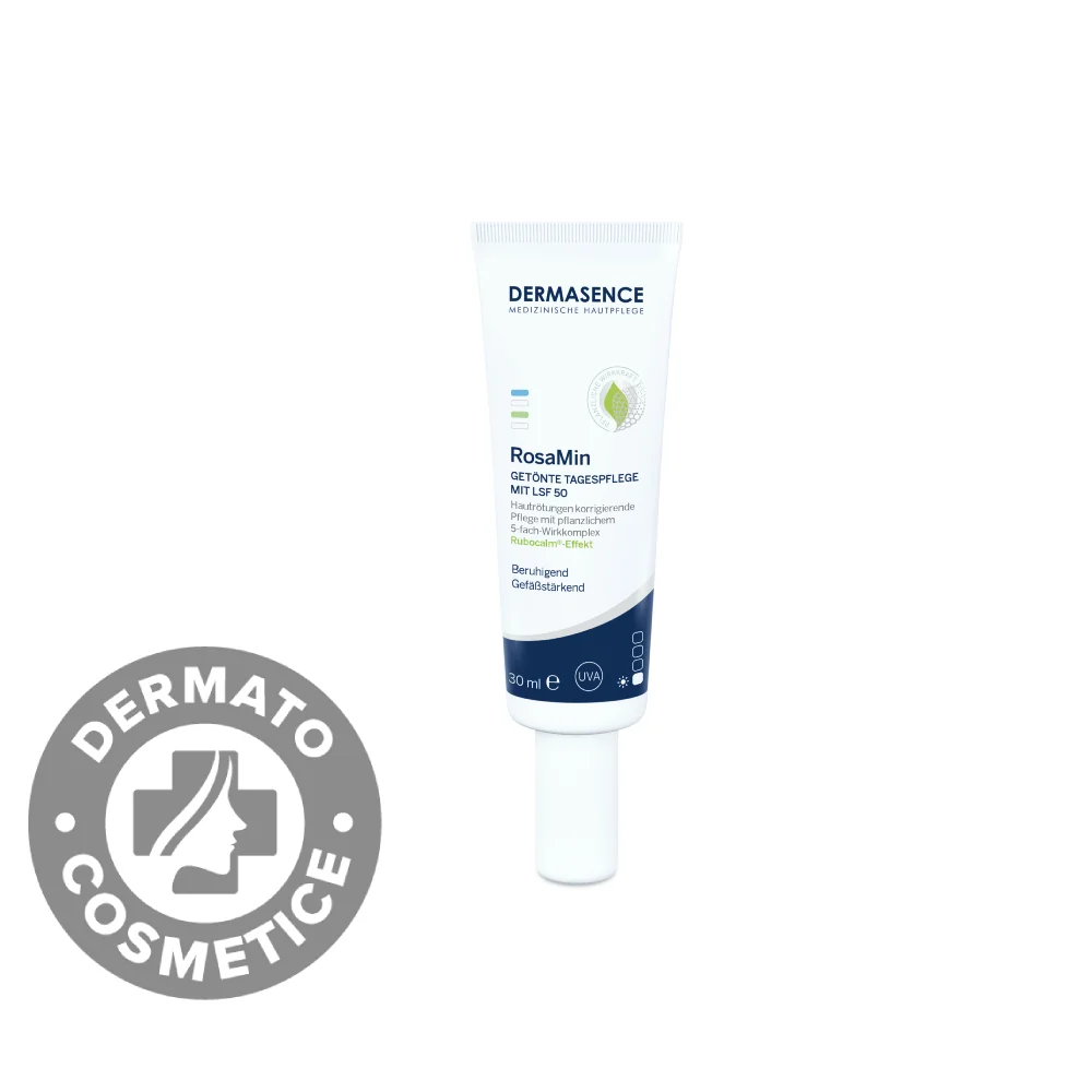 Crema nuantatoare pentru ten reactiv cu protectie solara SPF50 Medium RosaMin, 30ml, Dermasence