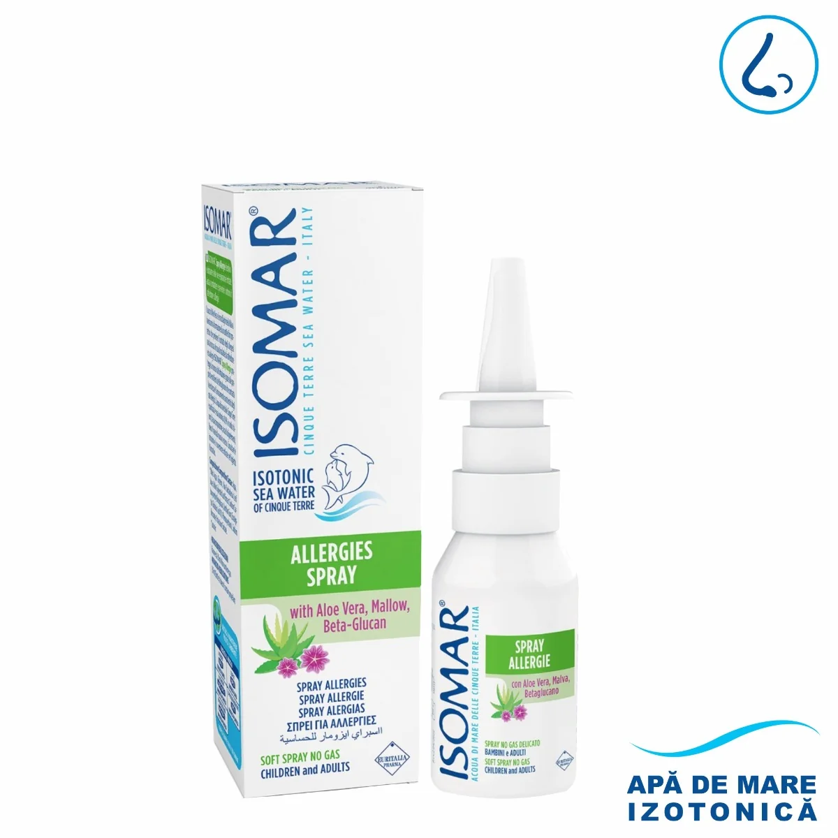 Spray nazal impotriva alergiilor Isomar 24+, 30ml, Euritalia