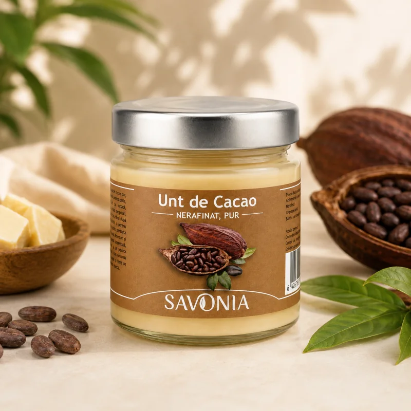 Unt de Cacao nerafinat, 200ml, Savonia