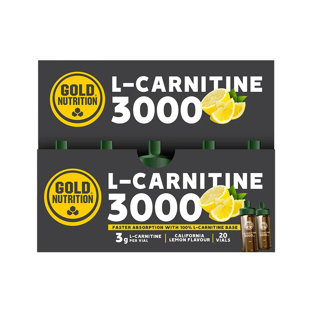 L-Carnitina 3000mg cu aroma de lamaie, 20 doze, Gold Nutrition