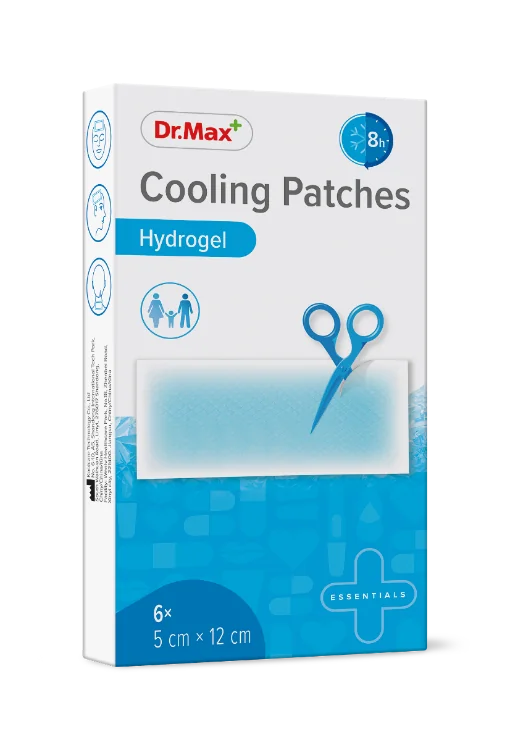 Dr.Max Plasturi de racire cu hidrogel ​5 cm x 12 cm, 6 bucati 