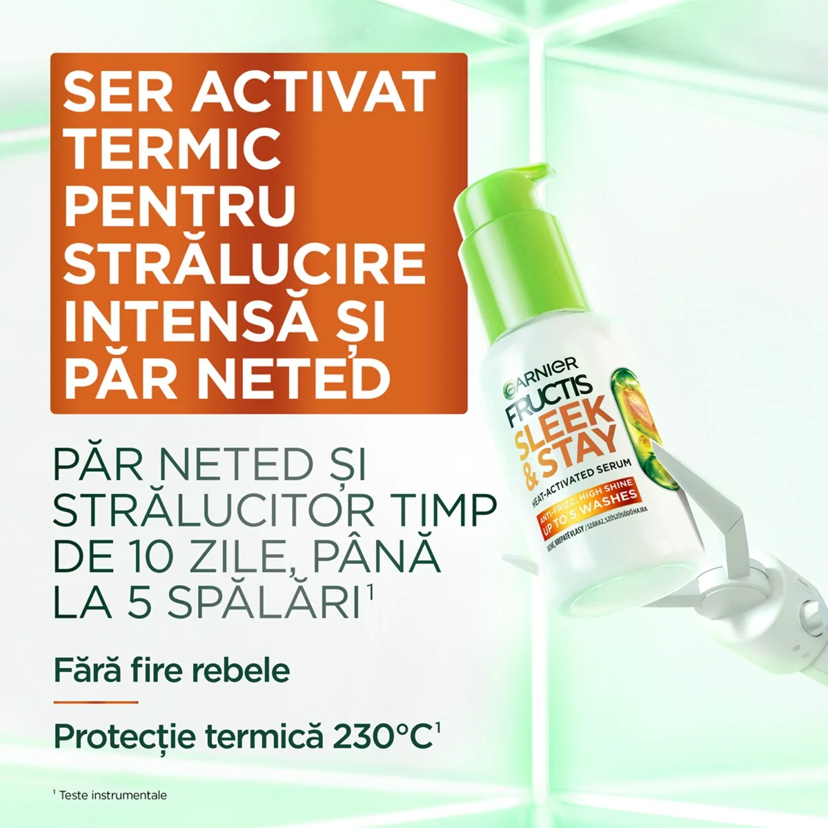 Ser pentru par neted si stralucitor Fructis Keratin Sleek, 50ml, Garnier