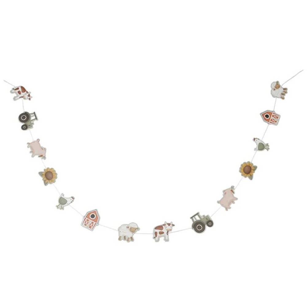 Ghirlanda decorativa din carton FSC Little Farm, 1 bucata, Little Dutch
