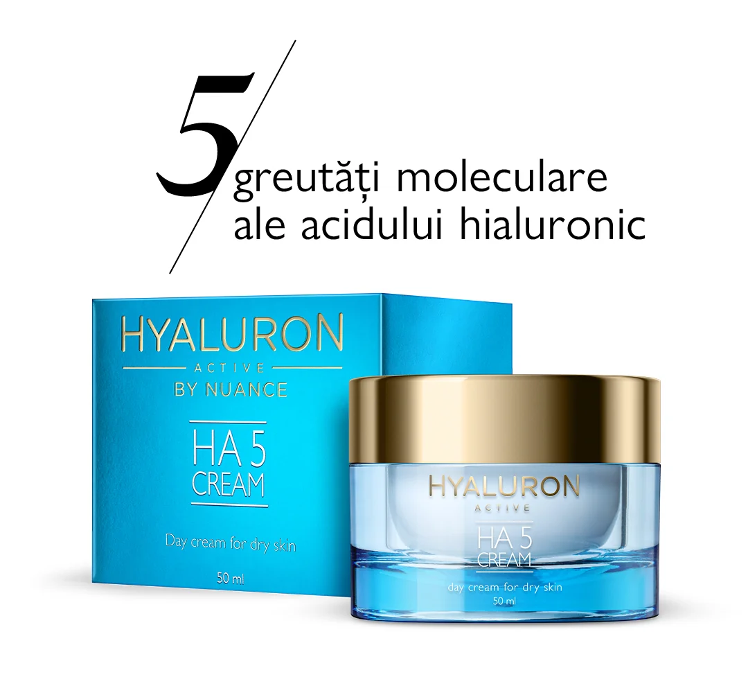 Crema de zi pentru ten uscat Hyaluron Active, 50ml, Nuance