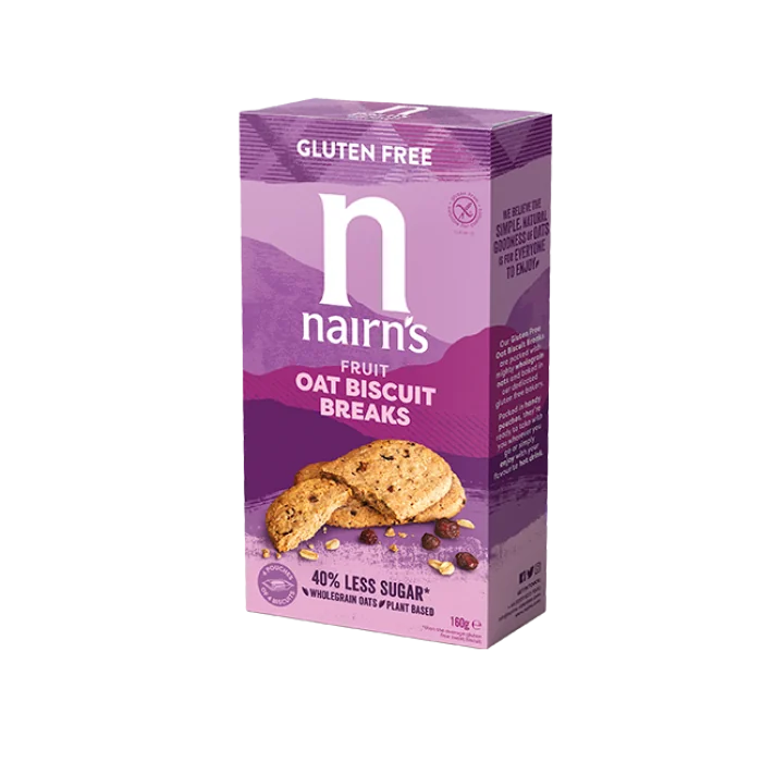 Biscuiti fara gluten din ovaz integral cu fructe, 160g, Nairn's