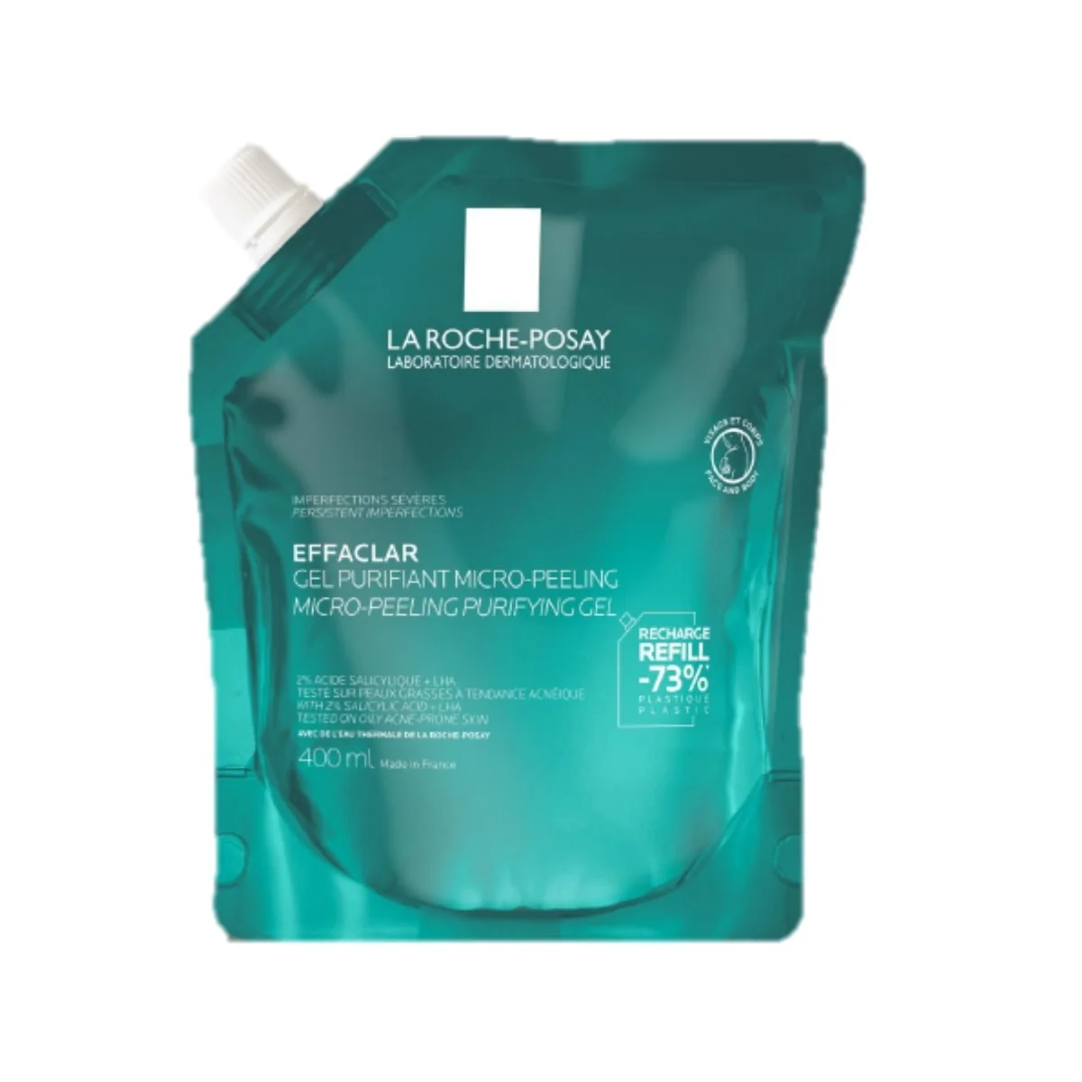 Rezerva de reincarcare Gel Purifiant Micro-Exfoliant Effaclar, 400ml, La Roche-Posay