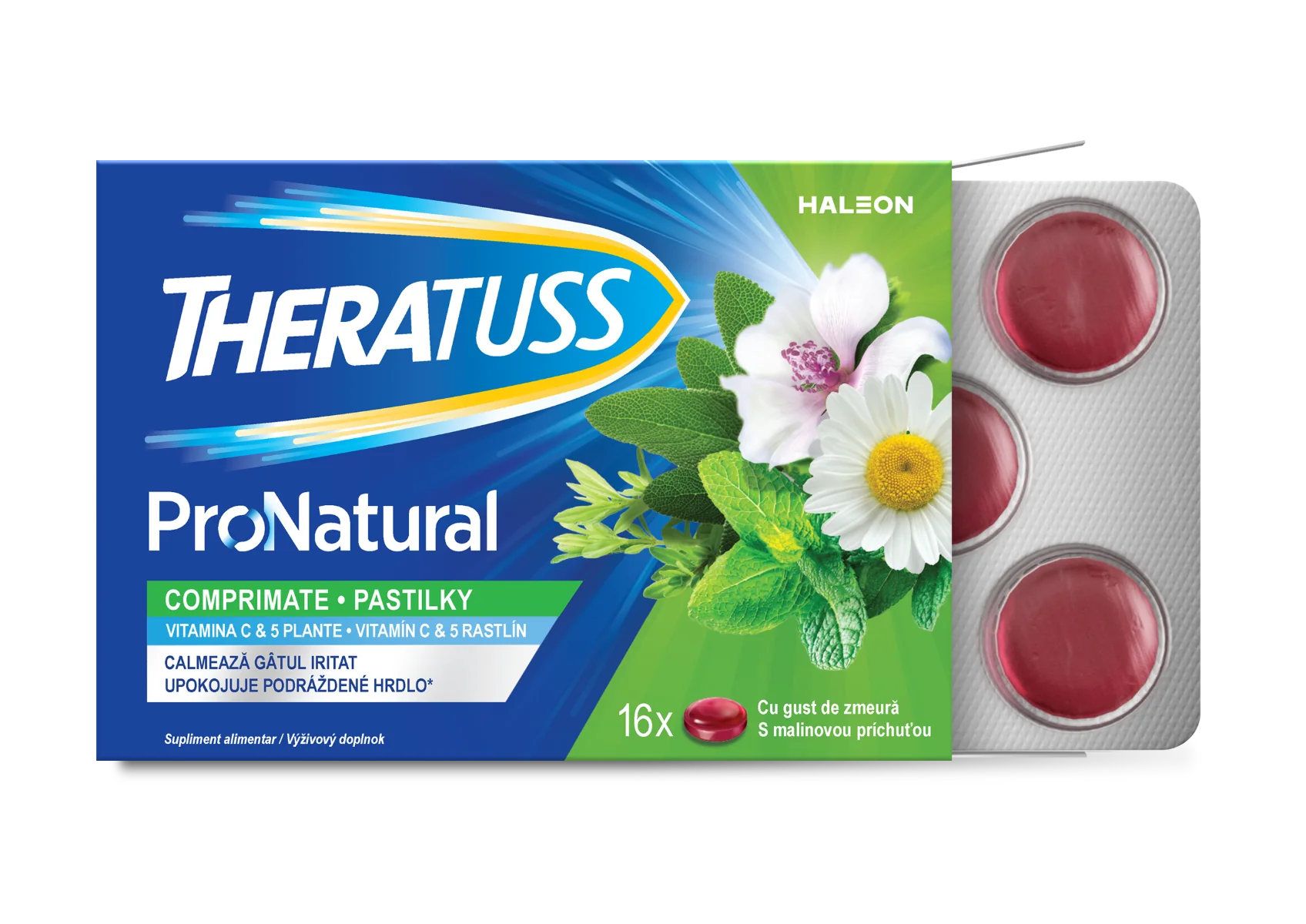 Theratuss Natural comprimate de supt, 16 comprimate, Haleon