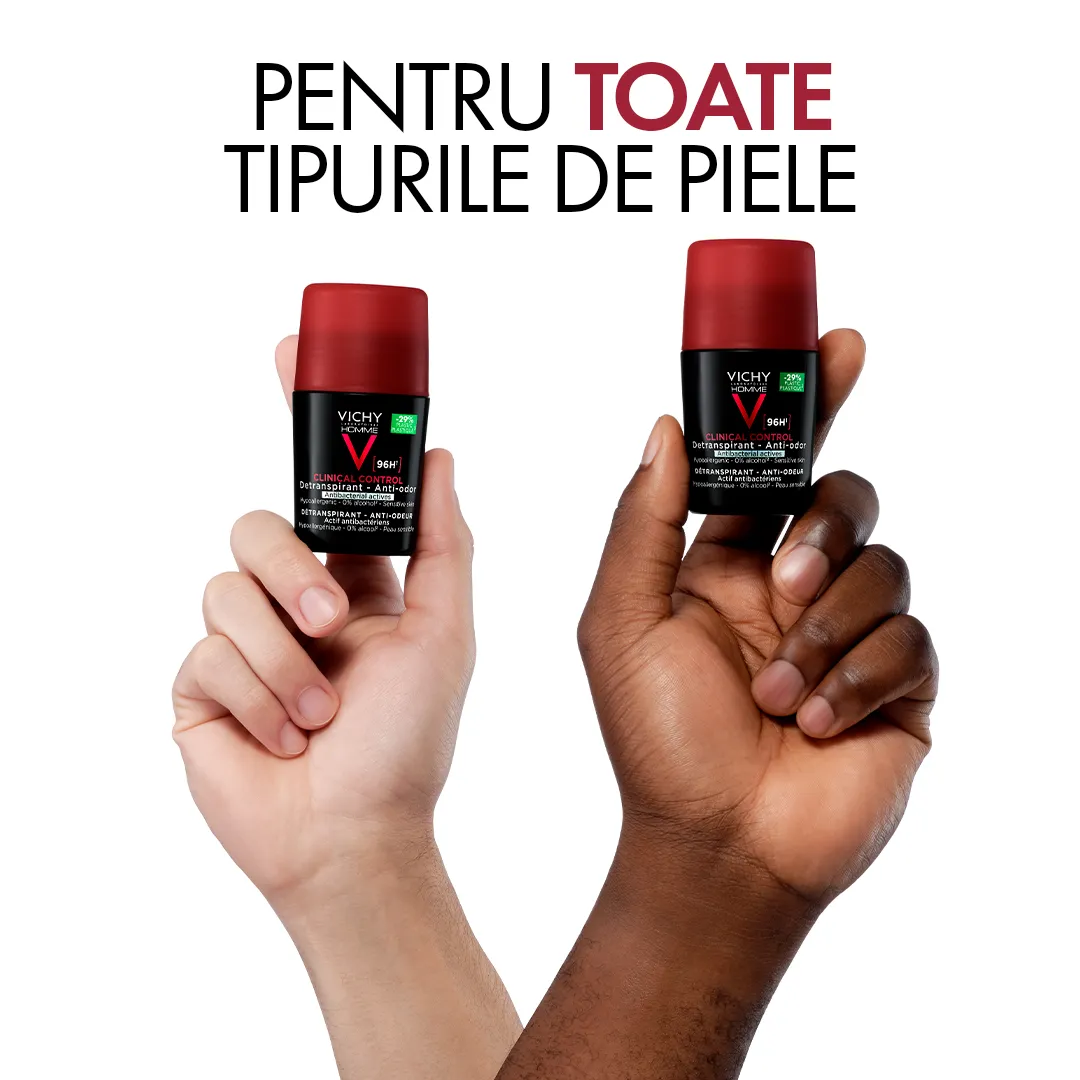 Deodorant Homme cu roll-on pentru barbati Clinical Control 96h, 50ml, Vichy