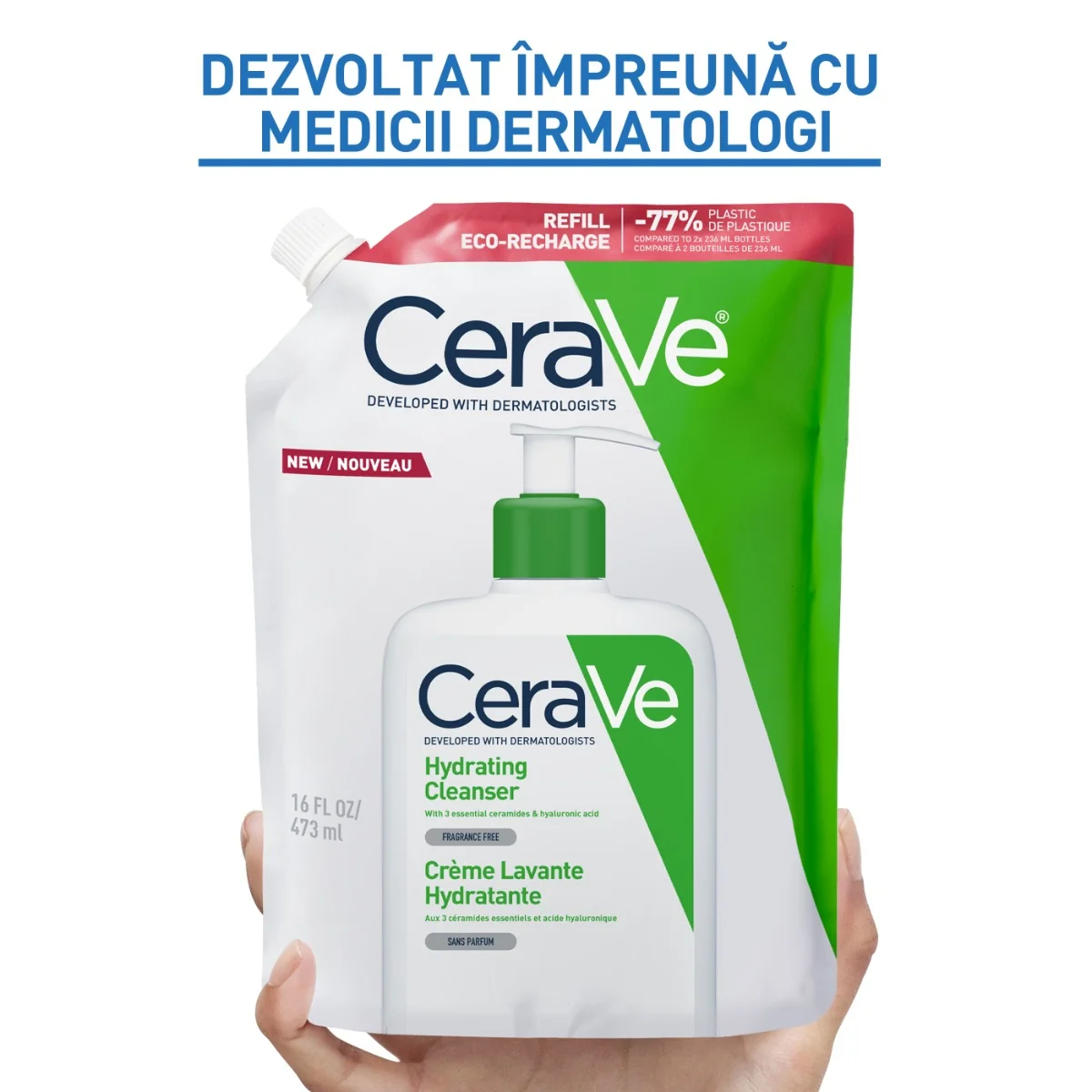 Rezerva Gel de spalare hidratant pentru piele normal-uscata, 473ml, CeraVe