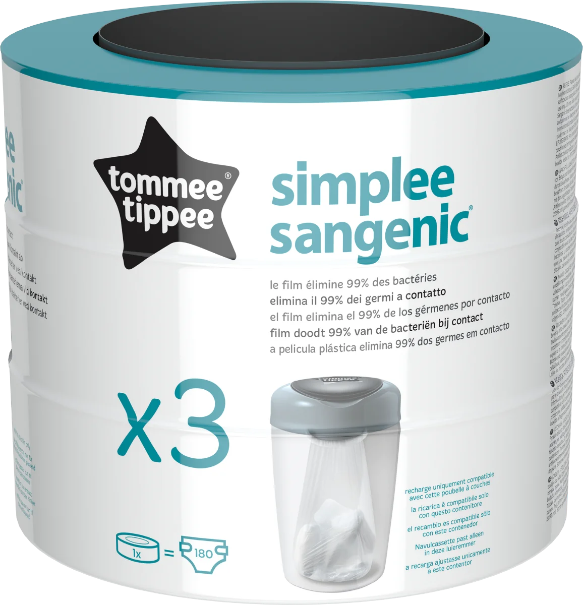 Rezerve Sangenic Simplee, 3 bucati, Tommee Tippee