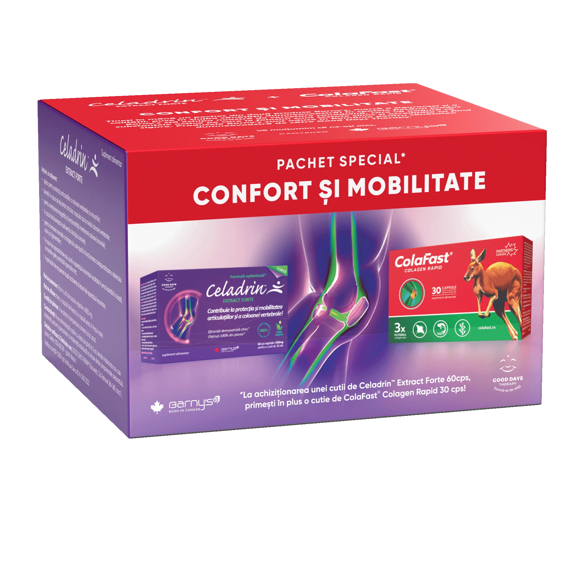 Pachet Celadrin Extract Forte, 60 capsule + Colafast Colagen Rapid, 30 capsule, Good Days Therapy