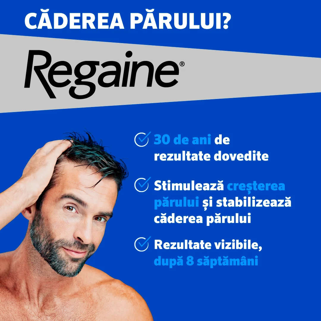 Regaine spuma cutanata impotriva caderii parului 50 mg/g, 60 gr, Johnson&Johnson