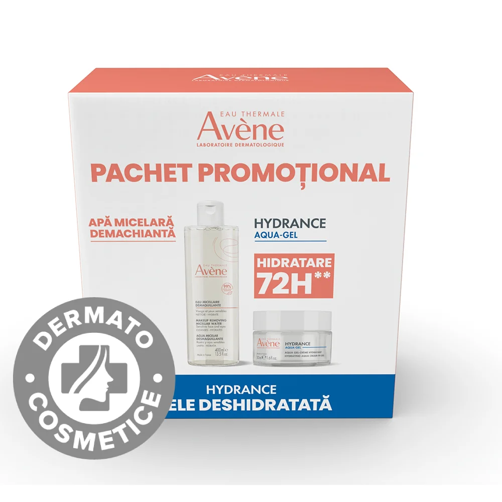 Avene Hydrance Lotion 6本セット Pachet Hydrance Aqua gel 50ml + Apa micelara demachianta 400ml