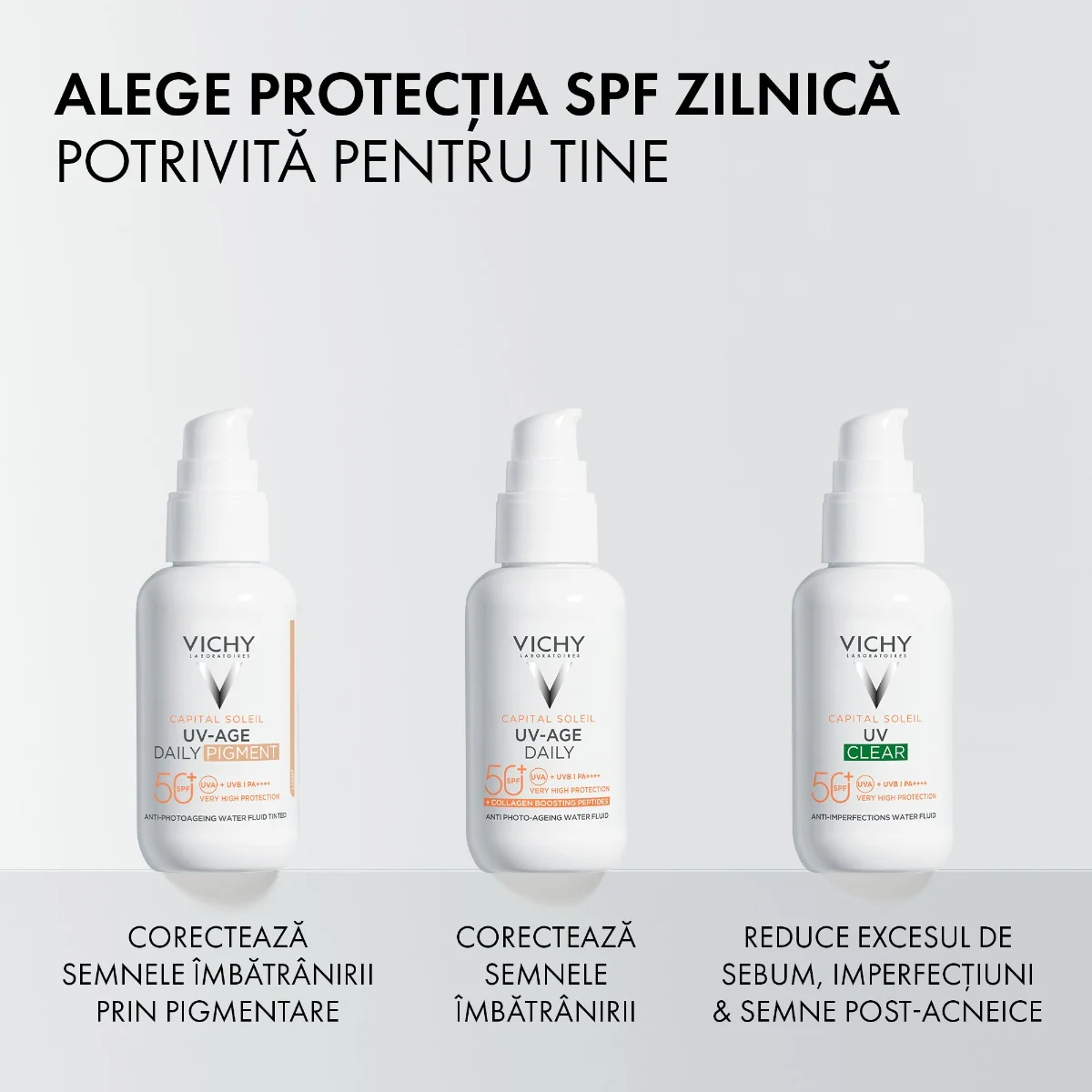 Fluid apos anti-fotoimbatranire cu SPF50+ Capital Soleil UV-AGE DAILY, 40ml, Vichy