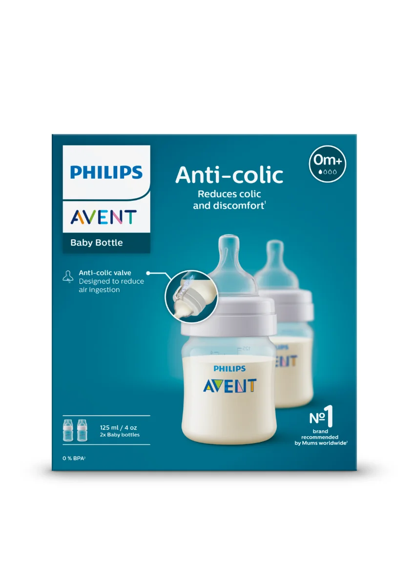 Set biberoane anti-colici pentru +0 luni SCY100/02, 2x125ml, Philips Avent
