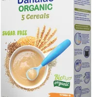 Mancare pentru bebelusi bio Organic 5 Cereale 6m+ fara zahar, 200g, Danalac