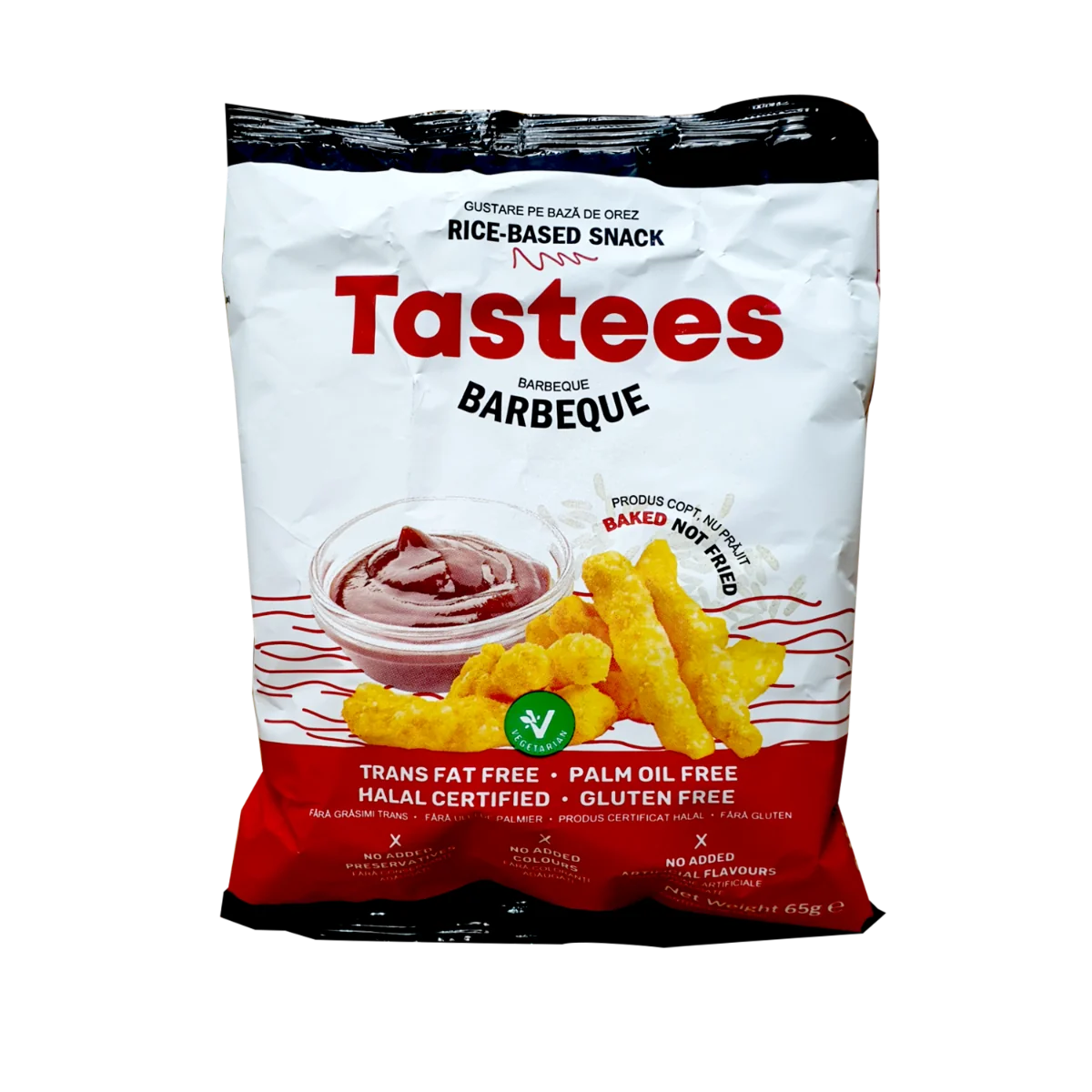 Snack din orez cu aroma de barbeque, 65g, Tastees